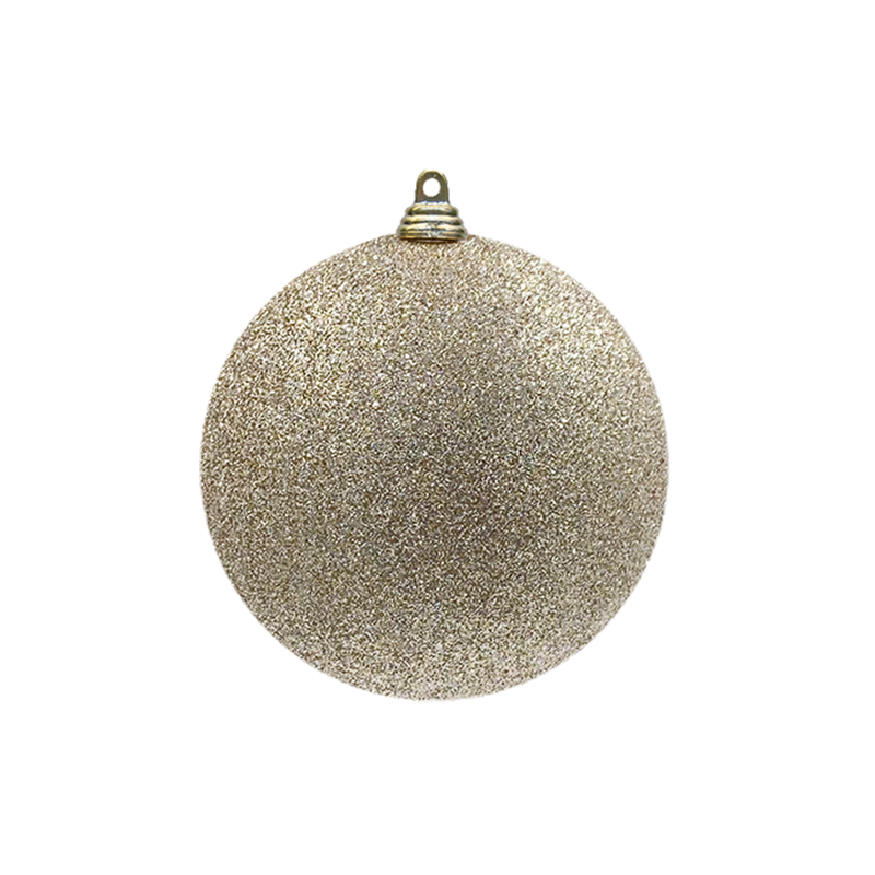 Bauble Glitter Champagne 140mm - Christmas Decorations Brisbane
