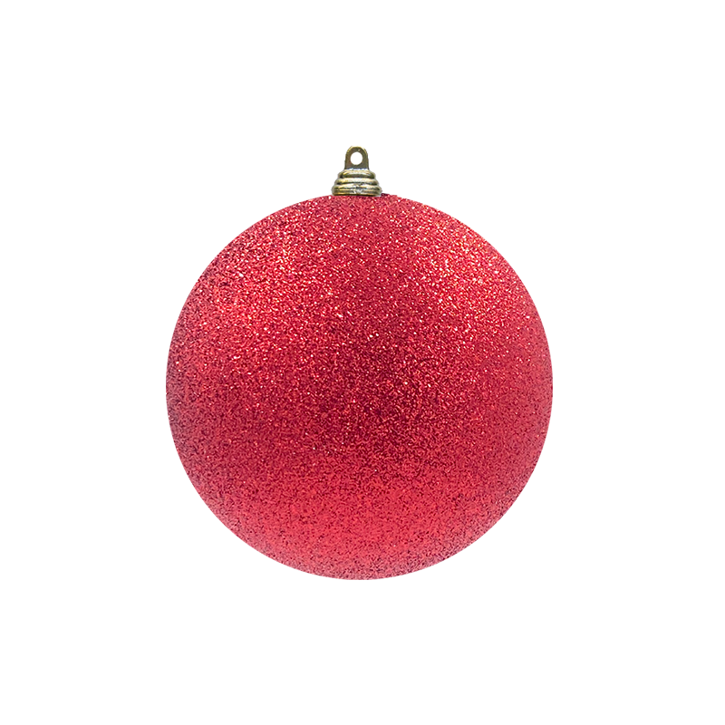 Bauble Glitter Red 140mm - Christmas Decorations Brisbane