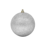 Bauble Glitter Silver 140mm - Christmas Decorations Brisbane