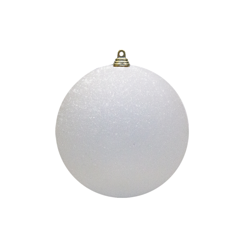 Bauble Glitter White 140mm - Christmas Decorations Brisbane
