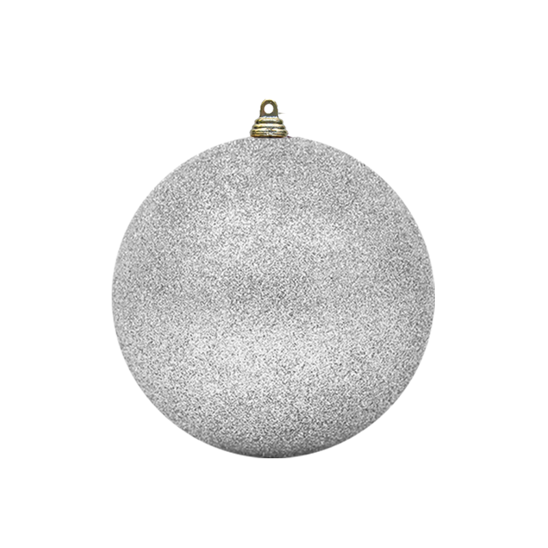 Bauble Glitter Silver 200mm - Christmas Decorations Brisbane