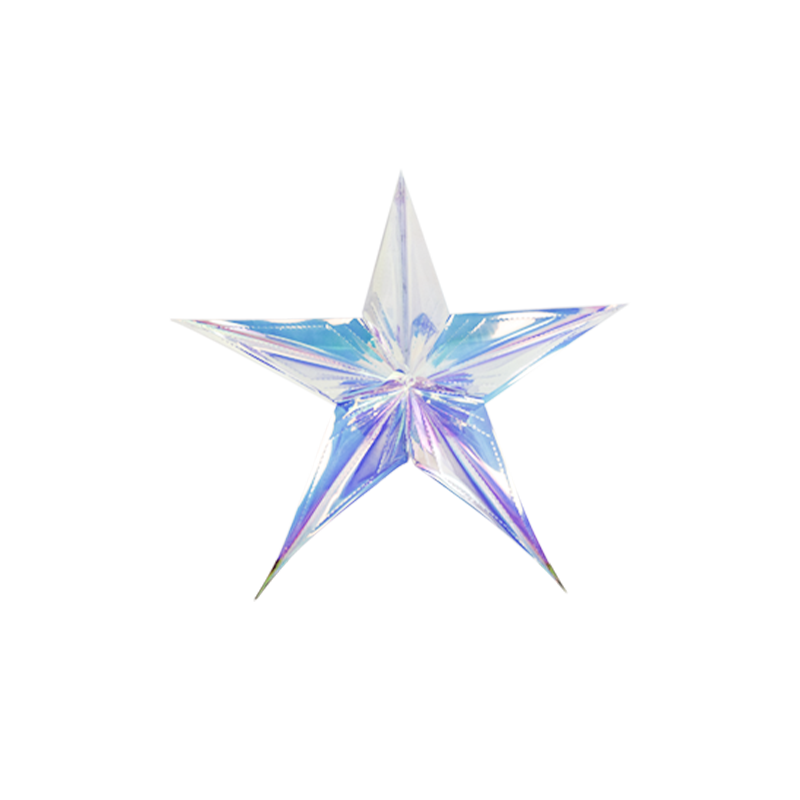 Star 5 Point Iridescent Clear 61cm [ACR] - Christmas Decorations Brisbane
