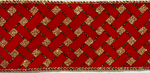 Ribbon Red Velvet with Gold/Green Glitter 6.3cm 9m - Christmas Decorations Brisbane