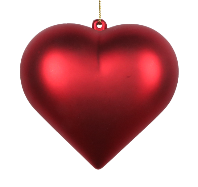 Bauble Heart Matte Red 14cm