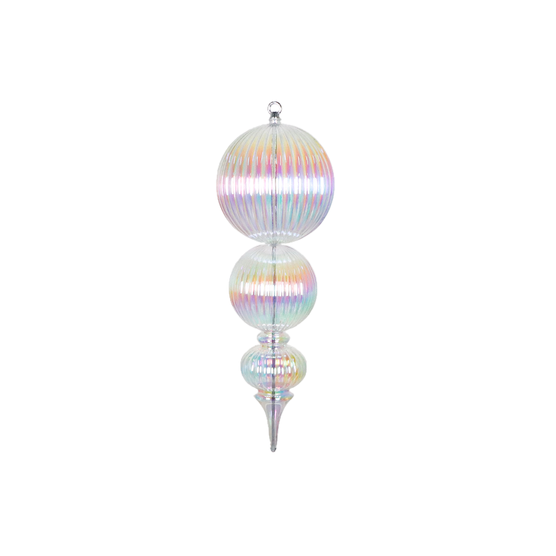Finial Transparent Iridescent  60cm [ACR] - Christmas Decorations Brisbane