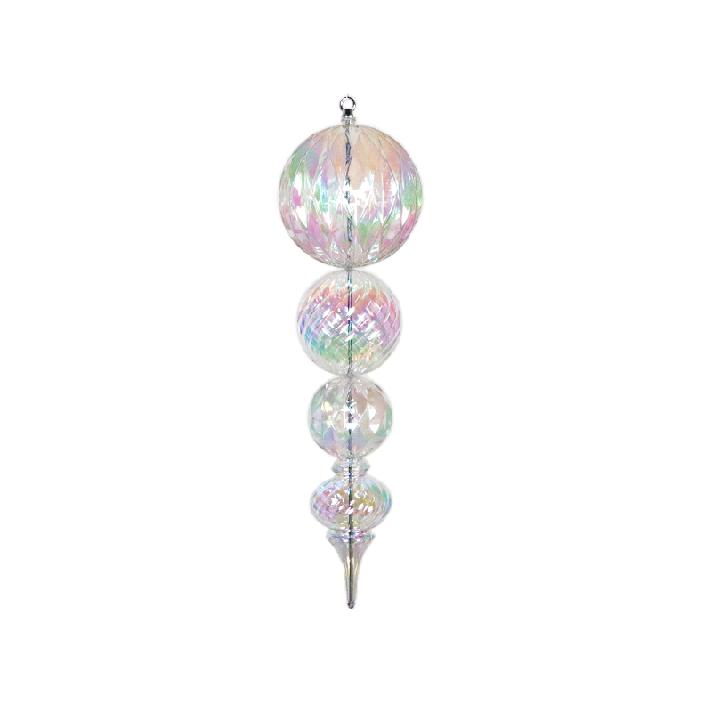 Finial Transparent Iridescent 72cm [ACR] - Christmas Decorations Brisbane