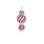 Finial Red with White  62cm - Christmas Decorations Brisbane