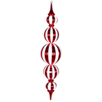 Finial Shiny Red with White Glitter 93cm - Christmas Decorations Brisbane