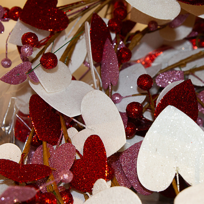Garland Hearts Glitter Red Pink and White 1.83m