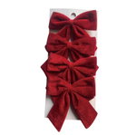 Bow Clip-on pack of 4 Red 20cm - Christmas Decorations Brisbane