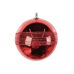 Bauble Shiny Red with Red Glitter 150mm - Christmas Decorations Brisbane