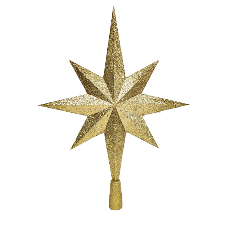 80 cm 8 point glittery gold star for top of the christmas tree