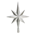 large 80 cm glittery silver 8 point Christmas treetopper star
