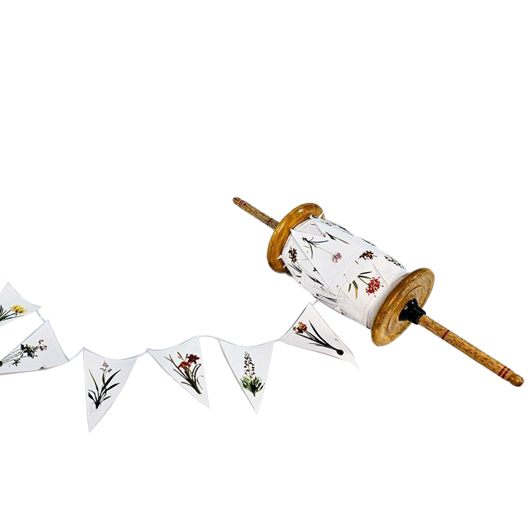 Wood Reel Bunting Botanical 25m - Christmas Decorations Brisbane