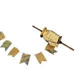 Wood Reel Bunting Vintage Maps 25m - Christmas Decorations Brisbane