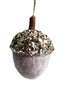 Acorn Glitter Hanging Decoration Beige 10cm