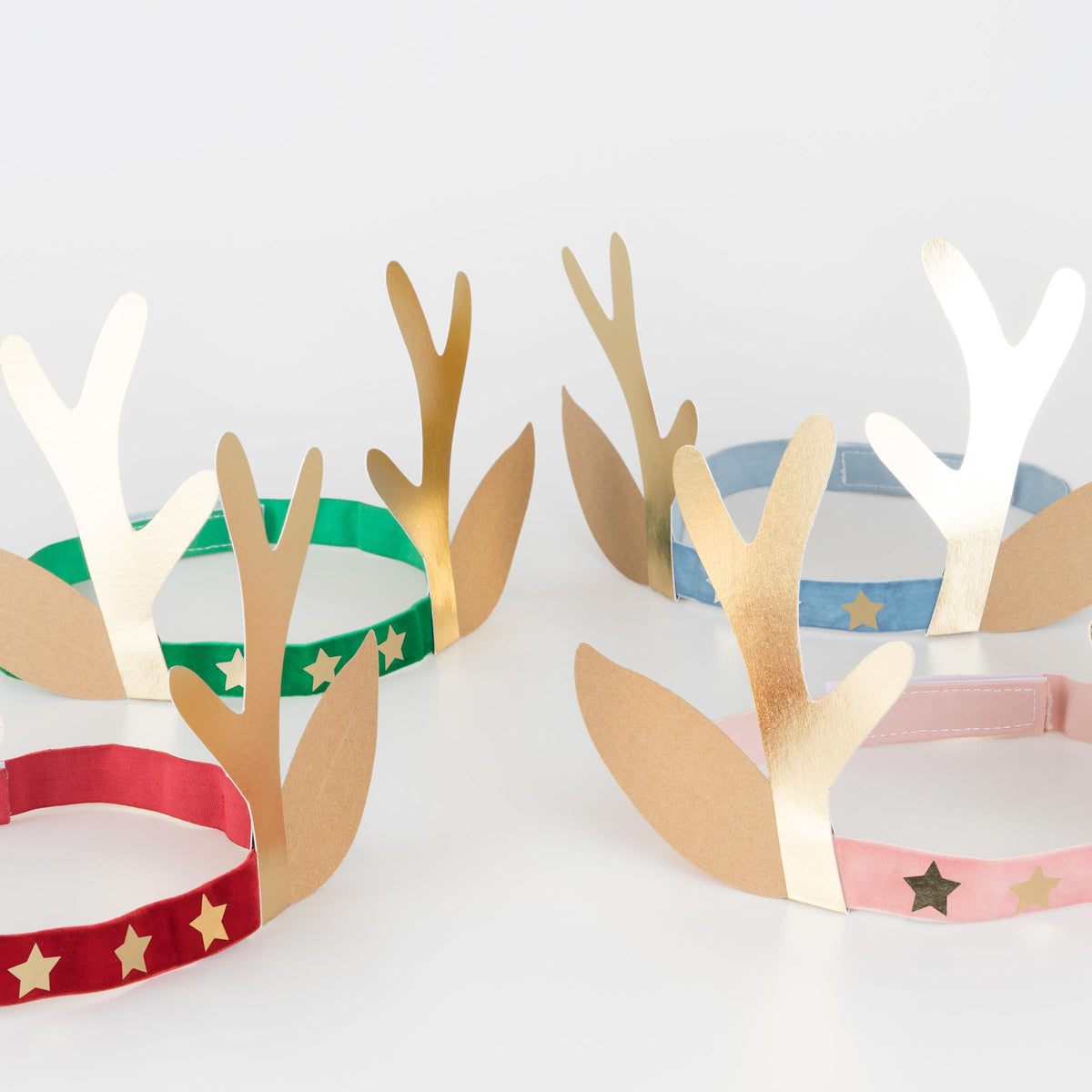 Velvet Antler Headbands (Pack of 8 in 4 colors)