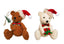 Sitting Christmas Teddy Bear White or Brown Hanging Decoration 10cm