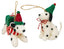 Spotty Christmas Dogs Hanging Decoration White & Red 10cm