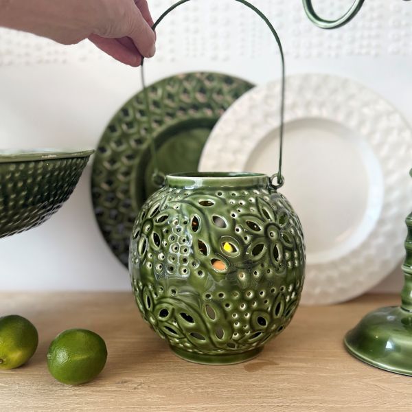 Ball Lantern Green 20cm