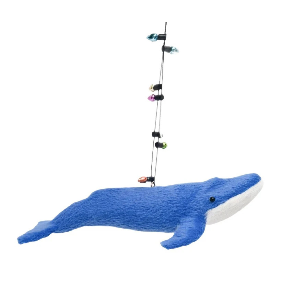 Blue Whale Wrapped in Lights Hanging Decoration 16cm