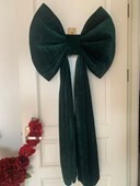 Bow Long Tail Velvet Emerald 50cm
