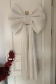 Bow Long Tail Velvet Ivory 50cm