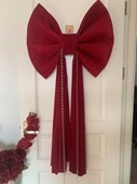 Bow Long Tail Velvet Red 50cm