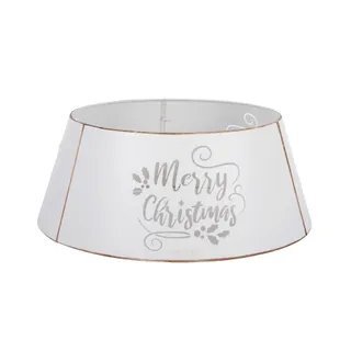 Tree Skirt Metal Hinged White 68cm