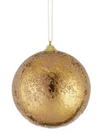 Gold bauble frosted in a sugar finish