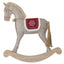 Felt rocking horse ornament in natural colours