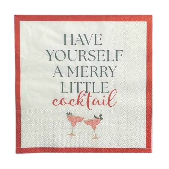 Napkins featuring "have yourself a merry little cocktail"