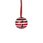 Red and white striped bell hanging ornament