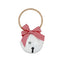 Doorhanger white bell with red and white striped bow