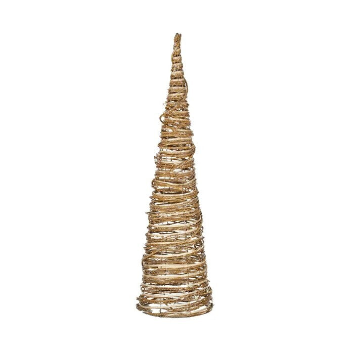 Rattan cone tree with LED lights