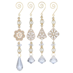 Snowflake Pearl Crystal Drop Assorted 20cm - Christmas Decorations Brisbane