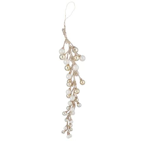 Gold Pearl Hanging Drop 27cm - Christmas Decorations Brisbane