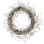 Wreath Natural with Gold/Jewel 50cm - Christmas Decorations Brisbane