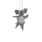 Koala with Lights Hanging Ornament Felt 12cm - Christmas Decorations Brisbane