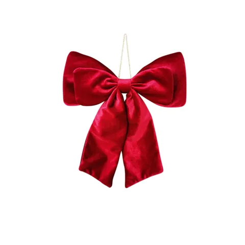 Bow Burgundy Velvet 34cm - Christmas Decorations Brisbane