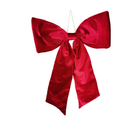 Bow Burgundy Velvet 50cm - Christmas Decorations Brisbane