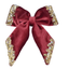 Red Bow with Gold Sequins Clip-On 15cm