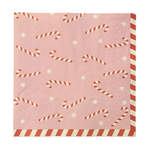 Napkin Pink with Candy Canes 20 Pack 33cm - Christmas Decorations Brisbane