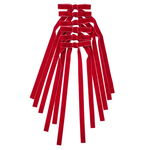 Red Bow Decoration Velvet 35cm Set of 6 - Christmas Decorations Brisbane