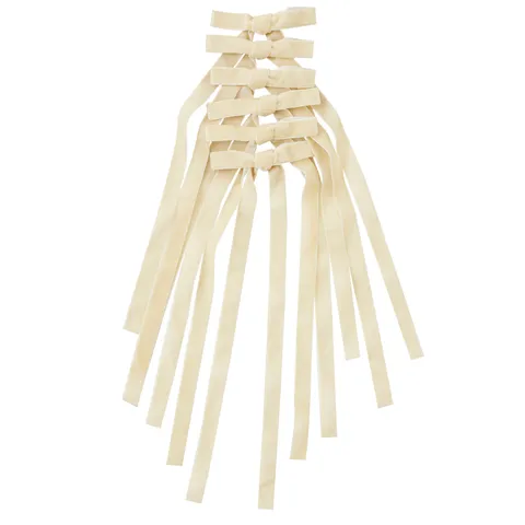 White Bow Decoration Velvet 35cm Set of 6 - Christmas Decorations Brisbane