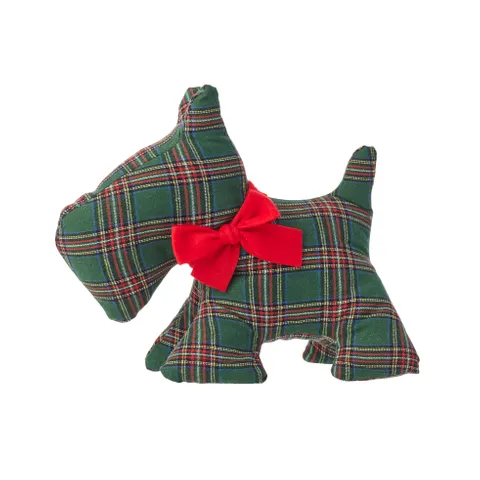 Scottie Dog Fabric Plaid 35cm - Christmas Decorations Brisbane
