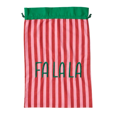 Santa Sack Fa La La 40 x 60cm - Christmas Decorations Brisbane
