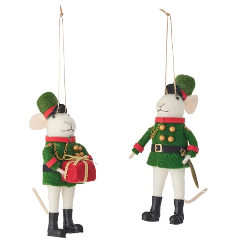 Felt Mice Soldier Hanging Assorted 14cm - Christmas Decorations Brisbane