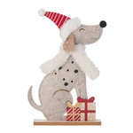Dog Sitting with Presents 29cm - Christmas Decorations Brisbane