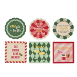 Ceramic Coaster Christmas Cocktail 10cm Assorted - Christmas Decorations Brisbane